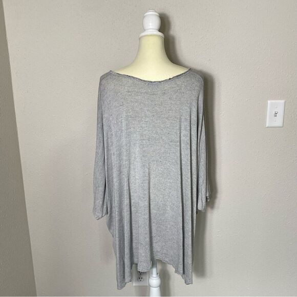 Truly Madly Deeply Oversized Boxy Raw Hem Heathered Tee Shirt Women's Size M-L - Picture 6 of 13